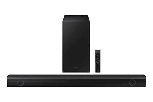 Samsung HW-B550/ZA 2.1ch Soundbar with Dolby Audio, DTS Virtual:X, Subwoofer Included, Adaptive Sound Lite, Bluetooth Multi-Device Connection, Wireless Surround Compatible, 2022, Black