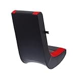 The Crew Furniture Classic Video Rocker Floor Gaming Chair, Kids and Teens, Racing Stripe PU Faux Leather & Polyester Mesh, Black/Red 4