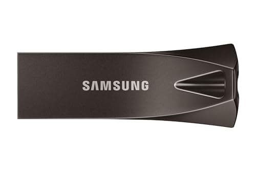 Samsung BAR Plus USB 3.2 Flash Drive, 512GB USB Standard Type-A, Speeds Up to 400MB/s, Portable Storage Memory Stick, Durable Thumb Drive Compatible with USB 3.0/2.0, MUF-512BE4/AM, Titan Gray