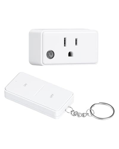 TREEWELL Remote Control Outlet, 200FT Long Range Wireless Light Switch, Mini Electrical Outlet Plug, 15A/1875W High-Power for Lamps, Christmas Lights, Household Appliances, FCC & ETL Listed