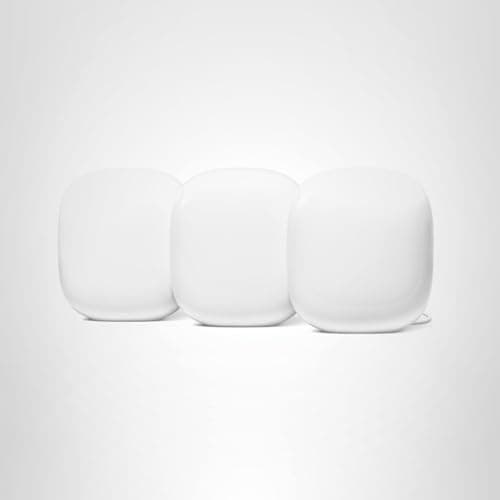Google Nest WiFi Pro - 6E - Reliable Home Wi-Fi System with Fast Speed and Whole Home Coverage - Mesh Router - 3 Pack - Snow 5