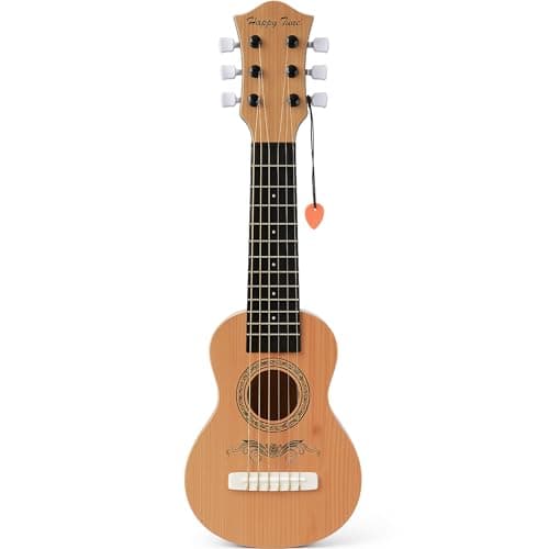 23" Acoustic Guitar, Kids 6 String Toy Guitar - Realistic Steel Strings - Beginner Practice First Musical Instrument for Children, Toddlers (Natural)