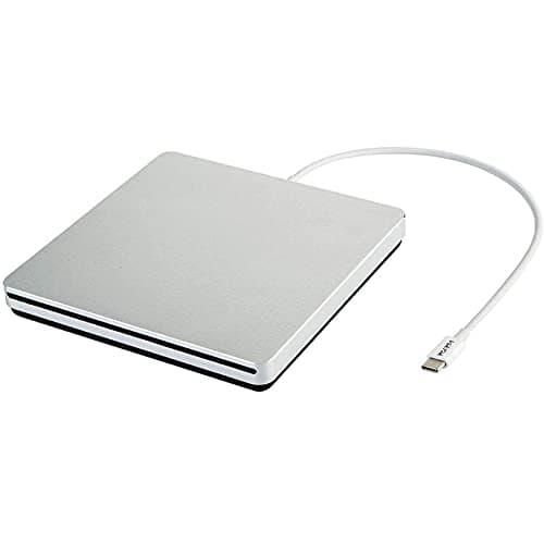 VikTck USB-C Superdrive External DVD/CD Reader and DVD/CD Burner for Apple-MacBook Air/Pro/iMac/Mini/MacBook Pro/ASUS/ASUS/DELL Latitude with USB-C Port Plug and Play(Silver)