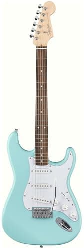 Fender Squier Stratocaster Electric Guitar - Daphne Blue Bundle with Fender Frontman 10G Amplifier, Gig Bag, Cable, Strap, Picks, and Austin Bazaar Instructional Video 2