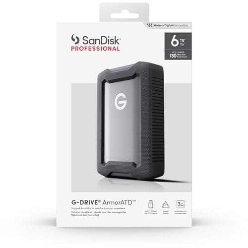 SanDisk Professional 6TB G-Drive ArmorATD - Rugged, Durable Portable External Hard Drive HDD, USB-C, USB 3.2 Gen 1 - SDPHE1G-006T-GBAND 4