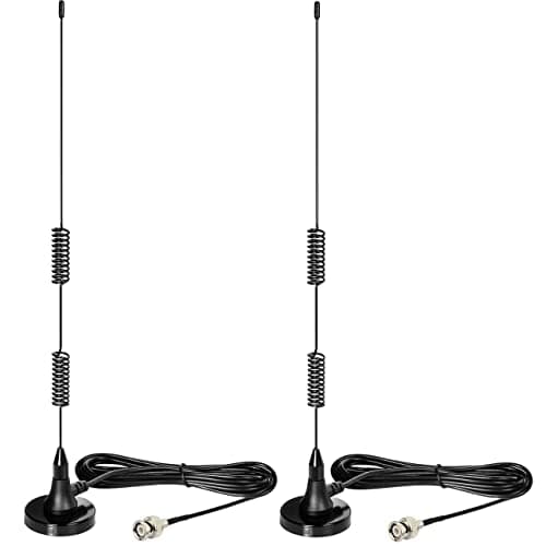 Bingfu 20-1300MHz Police Scanner Antenna 2-Pack Magnetic Base HF VHF UHF Two Way Ham Radio BNC Male Antenna Compatible with Uniden Bearcat Whistler Radio