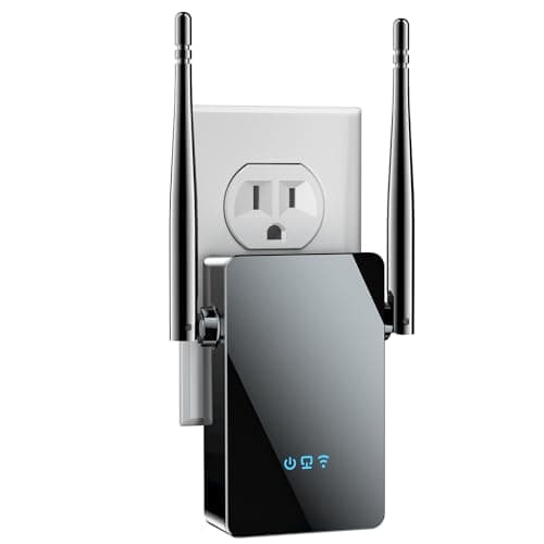 2026 WiFi Extender Signal Booster, New Gen Internet Booster for Home, 4X Faster, Covers up to 10,000 sq.ft, Wi-Fi Repeater with Ethernet Port, Wireless Long Range Amplifier, Easy Setup (Black)