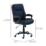 Amazon Basics Classic Puresoft PU Padded Mid-Back Height Adjustable Office Computer Desk Chair with Armrest, 26"D x 23.75"W x 42"H, Black 3