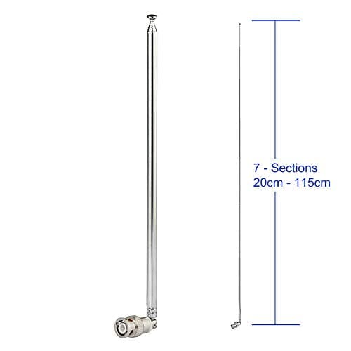 Bingfu Police Radio Scanner Antenna 20-1300MHz 7 Sections Telescopic BNC Male Handheld CB Ham Antenna for Uniden Whistler Police Scanner Two Way Radio Frequency Counter 3