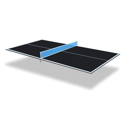 Ping Pong Table Top for Billiard Table, 7FT/8FT/9FT Foldable Table Tennis Table Topper for Pool Table, Indoor Outdoor Table Tennis Conversion Top w/Net & Premium Foam Padding (Black, 7x4 FT)