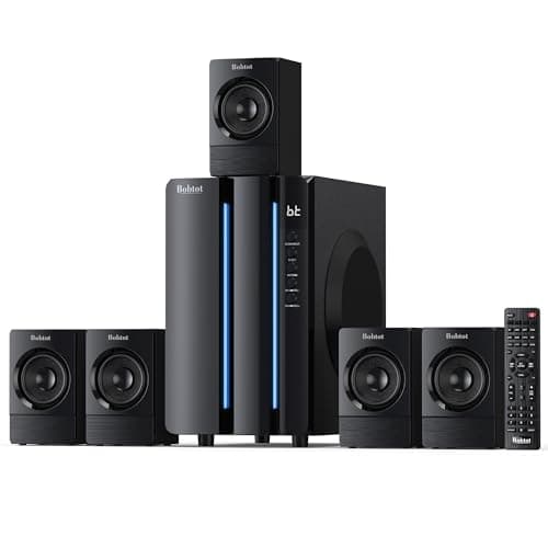 Bobtot Surround Sound Systems Home Theater System - 800 Watts Peak Power 6.5" Subwoofer 5.1/2.1 Wired Stereo Speakers Strong Bass with HDMI ARC Optical AUX Bluetooth Input