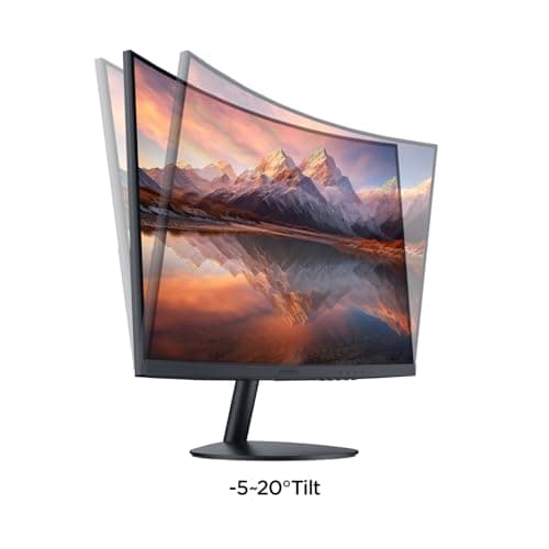 KOORUI 24 inch Curved Monitor, Full HD 1080P Curved Computer Monitor, 100Hz 1500R PC Screen, TÜV Rheinland Certified, HDMI VGA, Tilt Adjustment, LCD Display, Eye Care, Black 24N5CA 5