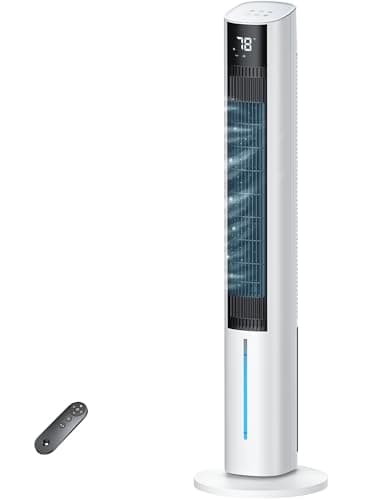 AEROZY Windowless Portable Air Conditioner, 45.2" Evaporative Cooler with Remote for Room No Window, Digital Display, 12H Timer, Quiet Cooling Fan for Bedroom and Indoor Use