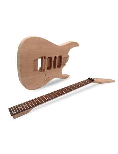 Fistrock DIY Electric Guitar Kit Beginner Kit 6 String Right Handed with Mahogany Body Mahogany Neck Rosewood Fingerboard Black Hardware Build Your Own Guitar JS Series. 5