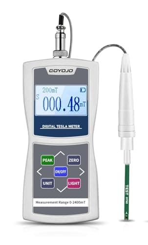 GOYOJO Digital Gauss Meter 0–2400mT, High Accuracy Magnetic Field Tester for DC Magnet Measurement, Permanent Magnets, Motors, Speakers, and Industrial Applications