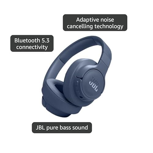 JBL Tune 770NC - Adaptive Noise Cancelling with Smart Ambient Wireless Over-Ear Headphones, Bluetooth 5.3, Up to 70H Battery Life with Speed Charge, Lightweight, Comfortable & Foldable Design (Blue) 3