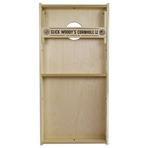 Slick Woody's Professional-Grade Cornhole Boards - 4'x2' Solid Wood Regulation Woodgrain Bean Bag Toss Game with 8 Resin Filled Bags 2