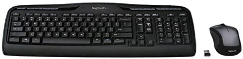 Logitech MK335 Quiet Wireless Keyboard and Mouse Combo - Black/Silver Keyboard and Mouse Combo Wireless, Ambidextrous