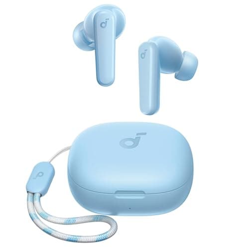 Soundcore by Anker P20i True Wireless Earbuds, 10mm Drivers with Big Bass, Bluetooth 5.3, 30H Long Playtime, Water-Resistant, 2 Mics for AI Clear Calls, 22 Preset EQs, Customization (Light Blue) 5