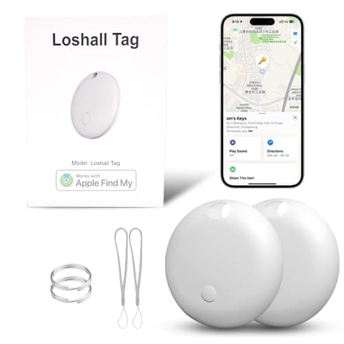 Smart Finder Compatible with Apple Find My (iOS Only), IP65 Waterproof and Replaceable Battery, Bluetooth Tracker Item Locator for Key Wallet Backpack Luggage Bike, 2 Pack, White (Not for Android)
