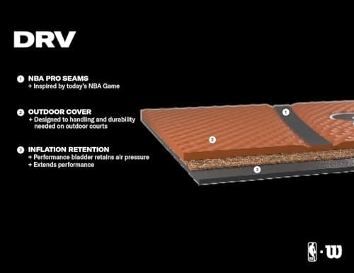 WILSON NBA DRV Series Basketball - DRV, Brown, Size 5 - 27.5" 5