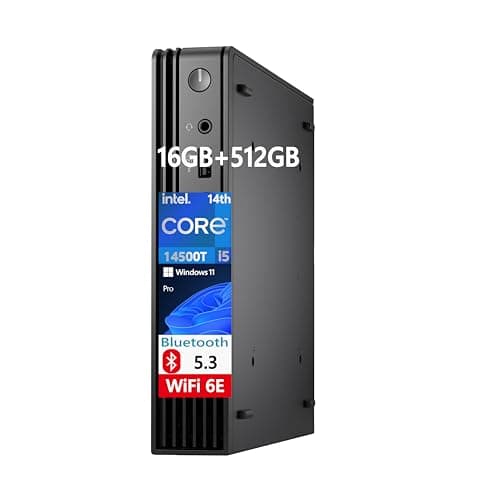 OEM Pro Micro QCM1250(Compatible with Next-Gen Dell Optiplex MFF) Intel i5-14500T, 16GB DDR5 RAM, 512GB SSD, WiFi 6E + BT, RJ-45,HDMI, DisplayPort, Wired KB & Mouse, W11P, Business Desktop