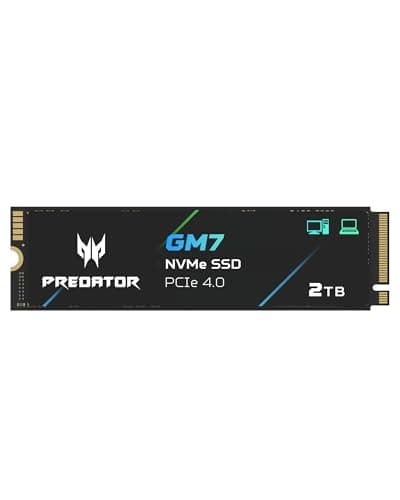 acer Predator GM7 2TB SSD: M.2 2280 PCIe Gen 4 x4 NVMe 2.0, Read Speed Up to 7400 MB/s, Internal PC Solid State Drive for Laptop, Desktop and PS5 - BL.9BWWR.119