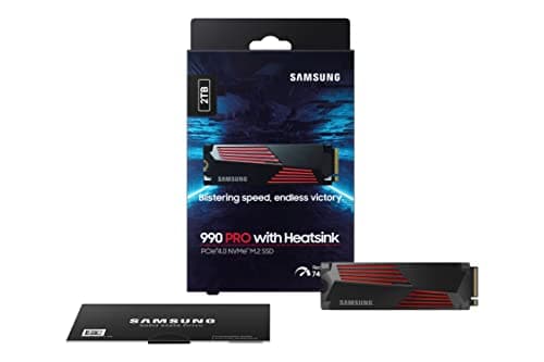 SAMSUNG 990 PRO w/ Heatsink SSD 2TB, PCIe Gen4 M.2 2280 Internal Solid State Hard Drive, Seq. Read Speeds Up To 7,450MB/s for High End Computing, Workstations, Compatible w/ PlayStation 5, MZ-V9P2T0CW 3