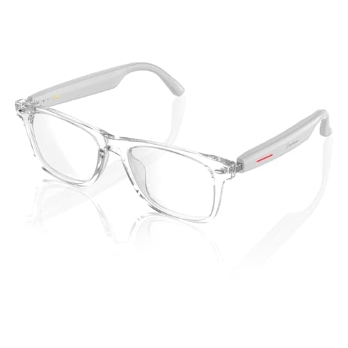 Emerhome Smart Glasses - Bluetooth Glasses for Men & Women, Touch Control, Outdoor UV Protection and Voice Control, Hands-Free Calls (Clear Lens)