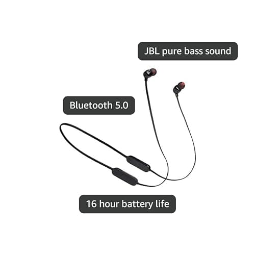 JBL Tune 125 - Bluetooth Wireless in-Ear Headphones with 3-Button Mic/Remote and Flat Cable - Black, Small 4