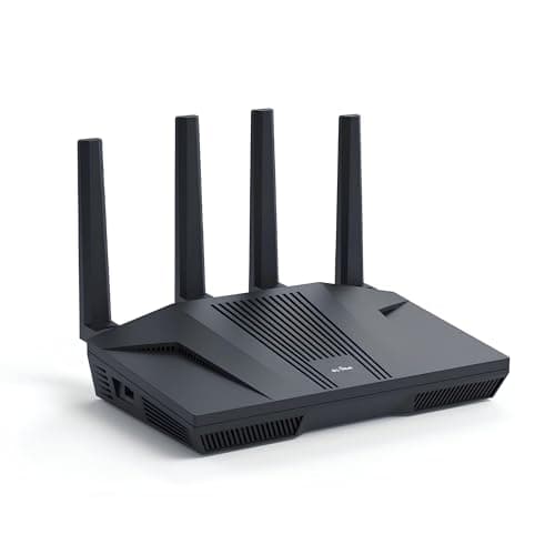 GL.iNet GL-MT6000 (Flint 2) WiFi 6 High Speed Gaming Routers for Wireless Internet, 2 x 2.5G Ethernet Ports for Fiber Optic Modem, Long Range Computer VPN WiFi Router, Home & Business