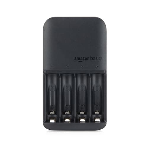Amazon Basics Battery Charger for Rechargeable AA and AAA NiMh Batteries - NA Plug, 4-Bay, Black 3