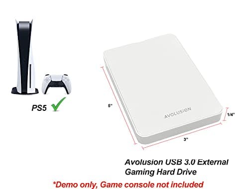 Avolusion Z1-S USB 3.0 Portable External Gaming Hard Drive - White (for PS5, Pre-Formatted) - 2 Year Warranty (1TB) 5