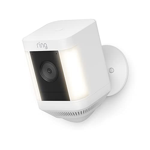 Ring Spotlight Cam Plus, Battery (newest model), Home or business security with HD video, Two-Way Talk, Color Night Vision, and Security Siren, White