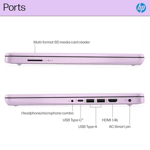 HP 14 Laptop Student Business 2025 Flagship Computer, AI Copilot, 4-Core 13th Gen Intel CPU, 16GB RAM 628GB Storage (128GB UFS+500GB Ext) 1-Yr Office 365 Long Battery HubxcelAccessory Win 11S Lavender 5