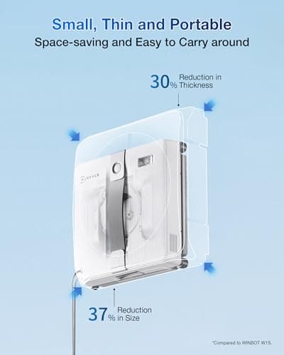 ECOVACS WINBOT Mini Window Cleaning Robot - Compact Design, Dual Nozzles with Ultrasonic Spray, 9-Stage Protection System, Intelligent Path Planning, 3 Cleaning Modes, Anti-Slipping System 4