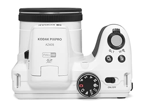 KODAK PIXPRO AZ405-WH 20MP Digital Camera 40X Optical Zoom 24mm Wide Angle Lens Optical Image Stabilization 1080P Full HD Video 3" LCD Vlogging Camera (White), Full Frame 3