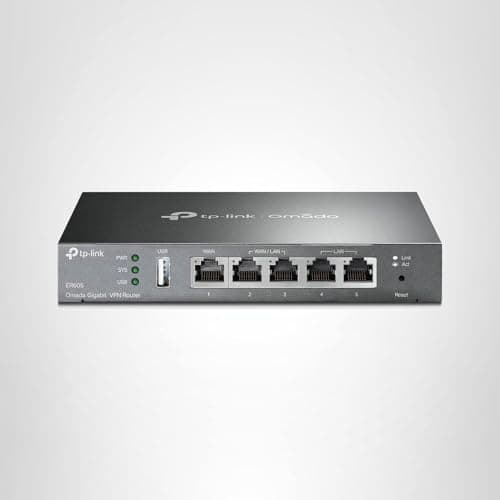 TP-Link ER605 V2 Wired Gigabit VPN Router, Up to 3 WAN Ethernet Ports + 1 USB WAN, SPI Firewall SMB Router, Omada SDN Integrated, Load Balance, Lightning Protection 5