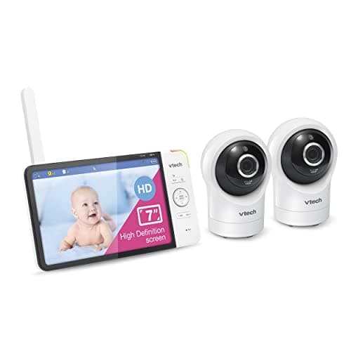 VTech RM7764-2HD Smart WiFi 2 Camera BabyMonitor, 360° Pan&Tilt, 10X Zoom, 7” HD Display & NightVision, Soothing Sounds, 2-Way Talk, Temperature & Motion Detection 4