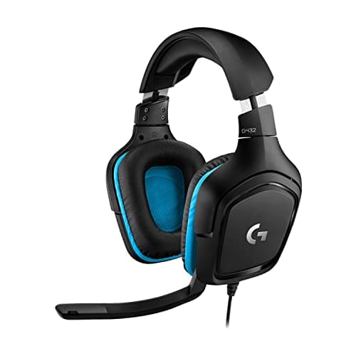 Logitech G432 Wired Gaming Headset, 7.1 Surround Sound, DTS Headphone:X 2.0, Flip-to-Mute Mic, PC (Leatherette) Black/Blue 3