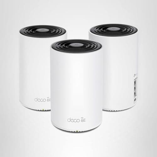 TP-Link Deco XE75 AXE5400 Tri-Band WiFi 6E Mesh System - Wi-Fi up to 7200 Sq.Ft, Engadget Rated Best Mesh for Most People, Replaces WiFi Router and Extender, AI-Driven Mesh New 6GHz Band, 3-Pack 5