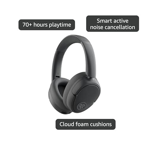JLab JBuds Lux ANC Wireless Headphones, Graphite, Hybrid Active Noise Cancelling, Customizable Sound, Spatial Audio Compatible, Premium Over-Ear Bluetooth Headset 4