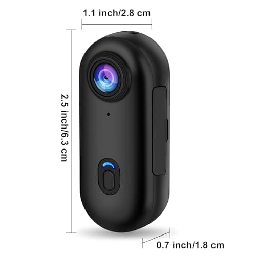 i3 4K Thumb Action Camera, Tiny Size, Mount Anywhere, Small Body Camera with Spring Clip, Portable Vlogging, Hands-Free POV Recording, Helmet Cam for Cycling, Motorcycle (64G-Card, Black) 3