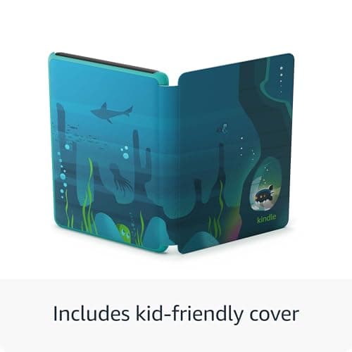 Amazon Kindle Kids 16GB (newest model) - If it breaks, we will replace it, includes ad-free books and cover, with glare-free display, faster page turns - Ocean Explorer 3