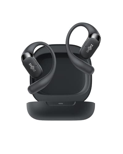SHOKZ OpenFit 2 Open-Ear Headphones,True Wireless Bluetooth Earphones with Microphone,Earhook Earbuds with 48 Hours of Playtime,Fast Charging,IP55 Water-Resistant,with Carrying Bag,Black,Bluetooth5.4
