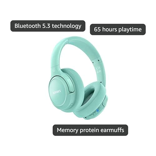 BERIBES Bluetooth Headphones Over Ear, 65H Playtime and 6 EQ Music Modes Wireless Headphones with Microphone, HiFi Stereo Foldable Lightweight Headsets, Deep Bass for Home Office Cellphone PC Ect. 4