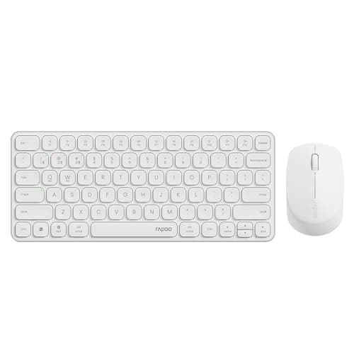 Rapoo 9010M Multi-Device Keyboard and Mouse Combo, 2.4GHz/Bluetooth 5.0/4.0 Wireless Keyboard & Mouse Set for Windows/Mac/Linux/Chrome, Support 4 Devices, Low-Profile Silent Click, Battery Powered