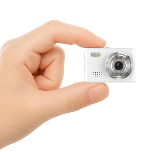 Dienspeak Mini Camera 1080P HD Video Recorder - Keychain Digital Camcorder with 64GB Card, 0.96" HD Display, Long Battery Life, Ultra-Portable Tiny Camera for Travel/Vlog/Night Shots, White