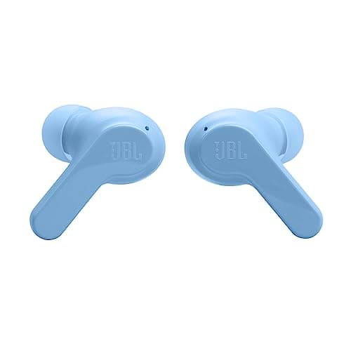 JBL Vibe Beam - True Wireless JBL Deep Bass Sound Earbuds, Bluetooth 5.2, Water & Dust Resistant, Hands-free call with VoiceAware, Up to 32 hours of battery life (Blue) (Renewed) 2