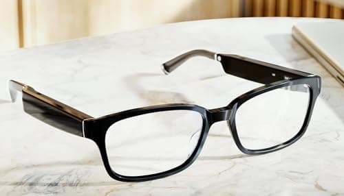 Amazon Echo Frames (newest model), Smart glasses with Alexa+ Early Access, Rectangle frames in Classic Black with blue light filtering lenses 5